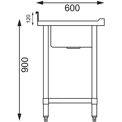 Vogue Single Bowl Sink (90mm Drain) L/H Drainer 1200mm - HC902