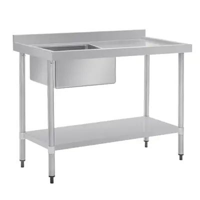 Vogue Single Bowl Sink R/H Drainer (90mm Drain) 1200mm - HC903