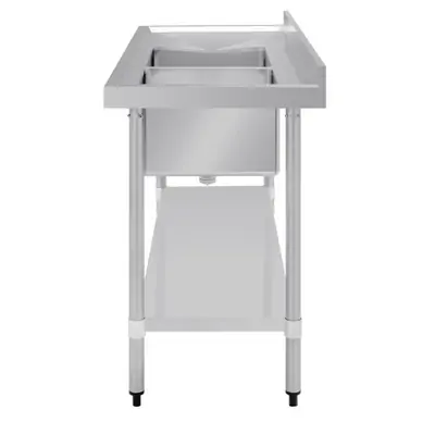 Vogue Double Bowl Sink L/H Drainer (90mm Drain) 1500mm - HC905