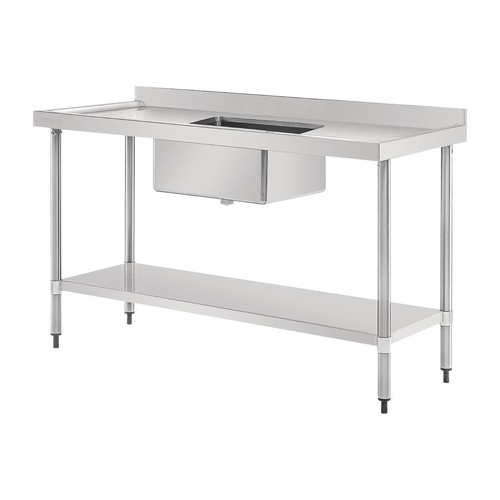 Vogue Single Bowl Sink Double Drainer (90mm Drain) 1500mm - HC906