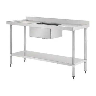 Vogue Single Bowl Sink Double Drainer (90mm Drain) 1500mm - HC906