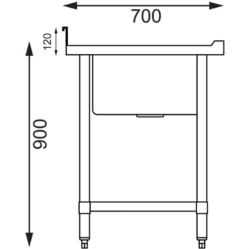 Vogue Single Bowl Sink R/H Drainer (90mm Drain) - 1000 x 700mm - HC912