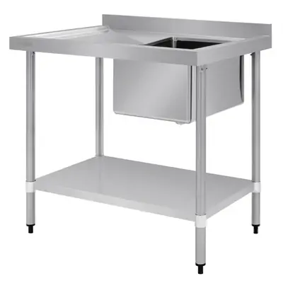 Vogue Single Bowl Sink L/H Drainer (90mm Drain) 1000x700mm - HC913