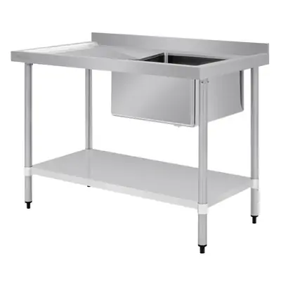 Vogue Single Bowl Sink L/H Drainer (90mm Drain) 1200x700mm - HC914