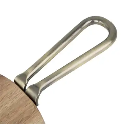 Olympia Round Paddle Board Acacia Wood Metal Handle - 458x305mm - HX389