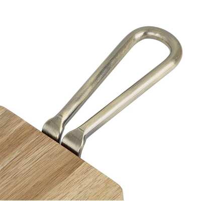 Olympia Rectangular Paddle Board Acacia Wood With Metal Handle - 575x152mm - HX391