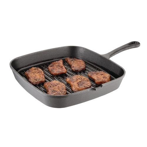 Vogue Ribbed Skillet Square - 240mm 9 1/2" - M653