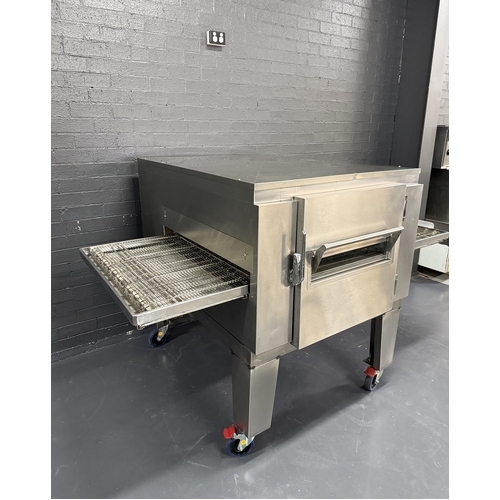 Pre-Owned Lincoln 1457 - Gas Conveyor Pizza Oven on Stand - 32 Inch - PO-1765