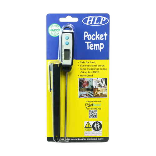 Pocket Temp Digital Probe Thermometer - Waterproof w/ Safety Cover - POCKETTEMP