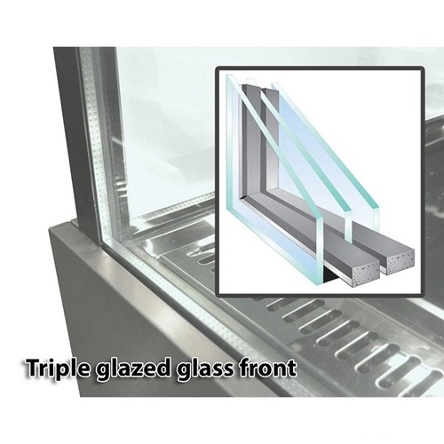 Bonvue SG120FE-2XB - Heated Square Glass Cake Display 3 Tier - 1200mm  - SG120FE-2XB