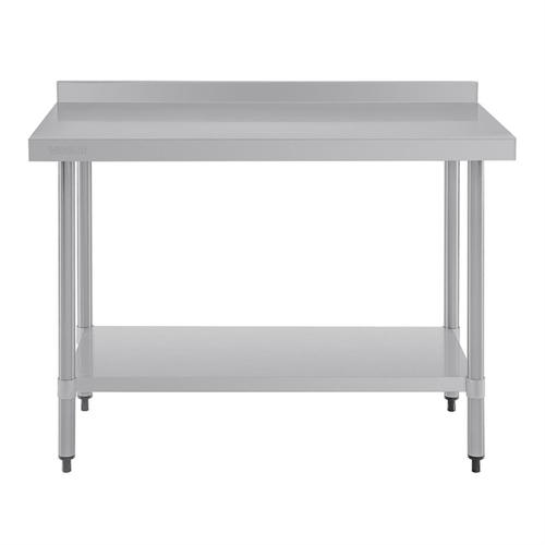 Vogue Stainless Steel Prep Table with Splashback - 1200 x 600 x 900mm - T381