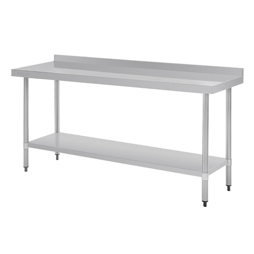 Vogue Stainless Steel Prep Table with Splashback - 1800 x 600 x 900mm - T383