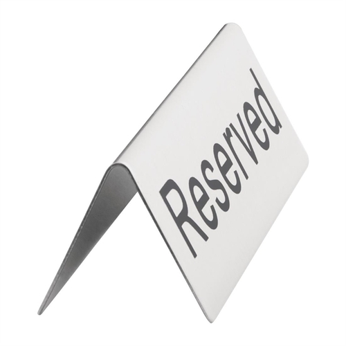 Olympia Stainless Steel Table Sign Reserved (Box of 10) - U051