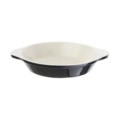 Vogue Black Round Cast Iron Gratin Dish 400ml - U561