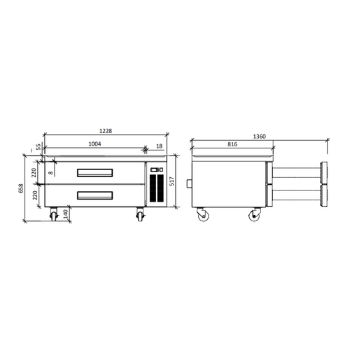 FED-X XCB-48 - Chef Base Refrigerated Drawer Bench 272 Litres - XCB-48