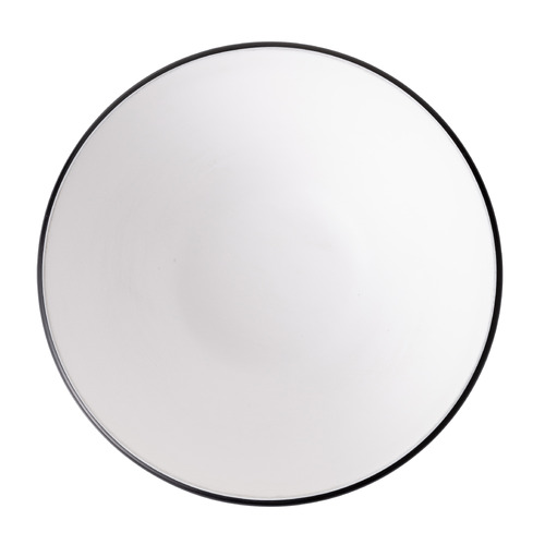 Coucou Melamine Dual Colour Round Bowl 19cm - White & Black - 11BW19WB