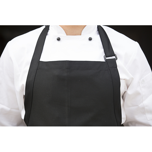 Chef Works Large Black Bib Apron - A111-BLK - A111-BLK