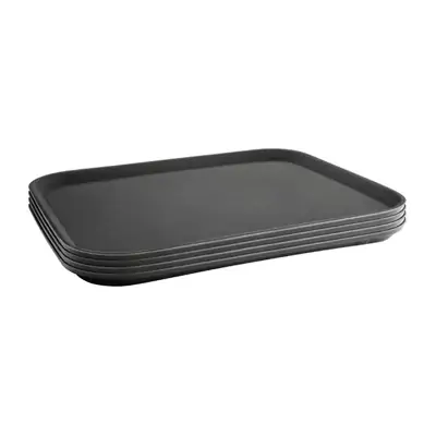 Olympia Kristallon Rectangular Tray Black Anti-Slip Plastic 356x458mm - C559