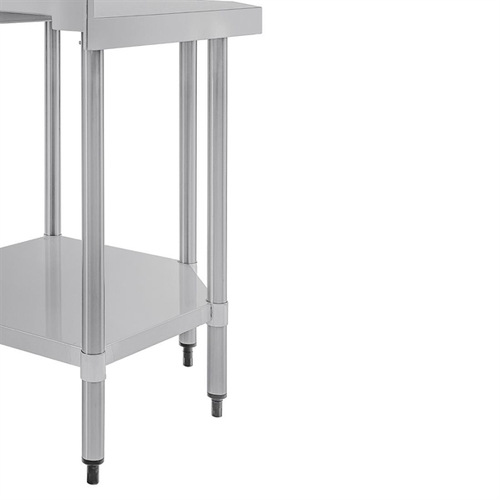 Vogue Stainless Steel Corner Table 800 x 600 x 960mm - CB907