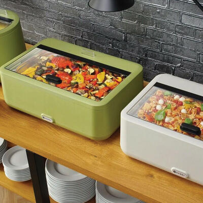 Uniq CDU0003 Commercial Electric Chafing Dish 1/1 GN - Green Polypropylene - CDU0003