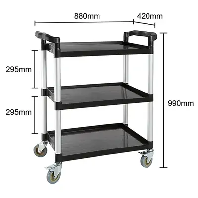 Vogue Mobile Trolley Compact Polypropylene Black 130kg - CF101