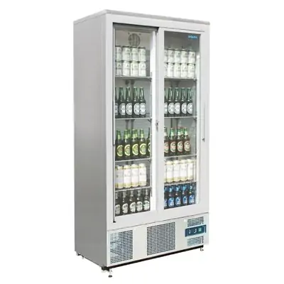 Polar CK478-A G-Series Sliding Double Door Upright Back Bar Fridge 490Ltr - CK478-A
