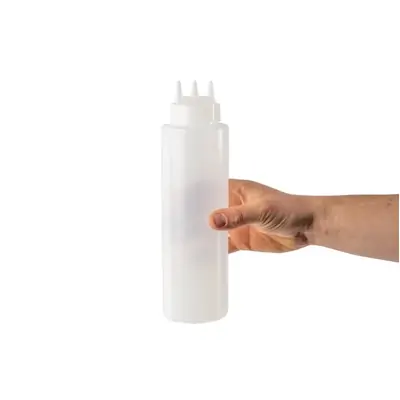 Squeeze Bottle Tripple Nozzle 1.02lt Clear - CW726