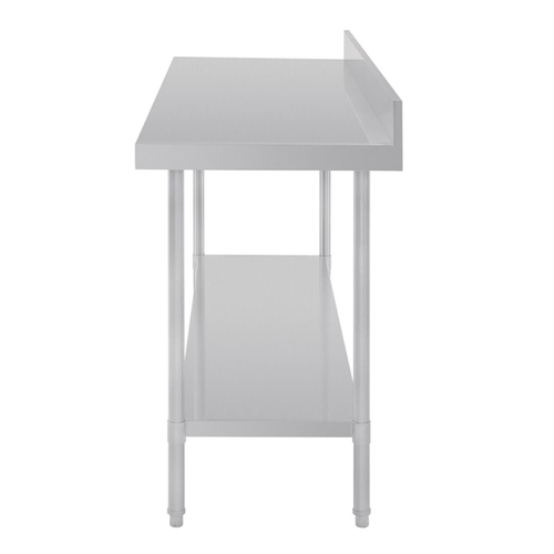 Vogue Premium Stainless Steel Table with Splashback - 1500 x 600 x 900mm - DA340