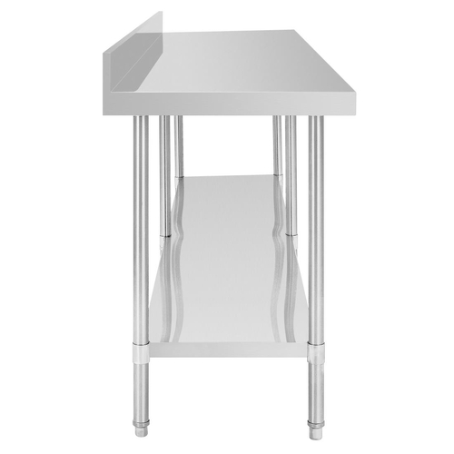Vogue Premium Stainless Steel Table with Splashback - 2400 x 600 x 900mm - DA343