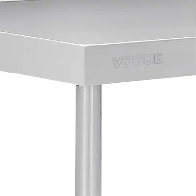 Vogue Premium Stainless Steel Table with Splashback 2400x600x900mm - DA343
