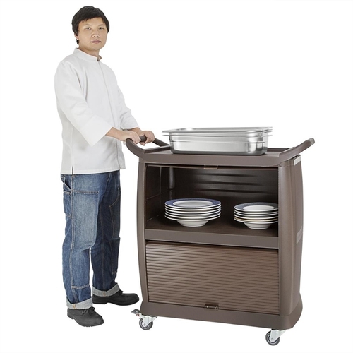 Vogue 3 Tier Trolley Polypropylene Brown 1040x987x525mm - DK737