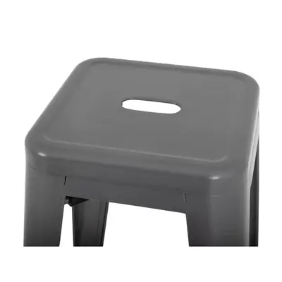 Bolero High Metal Bar Stools Gun Metal Grey (Pack of 4) - DM934