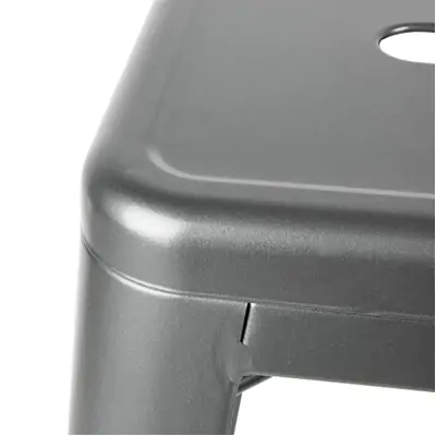 Bolero High Metal Bar Stools with Back Rests Gun Metal Grey (Pack of 4) - DM935