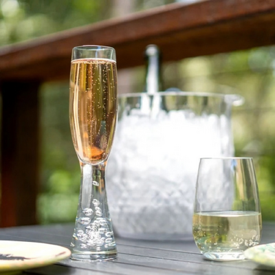 D-Still Essentials Polycarbonate Champagne Flute W/Bubble Base 180ml (Box of 4) - DS2020-033