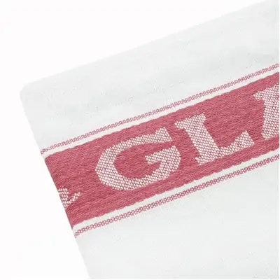 Linen Glass Cloth 760x510mm Red Border - E910