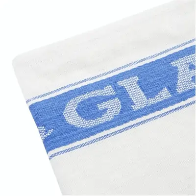 Linen Glass Cloth 760x510mm Blue Border - E911