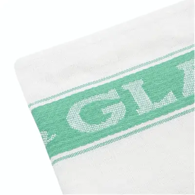 Linen Glass Cloth 760x510mm Green Border - E912