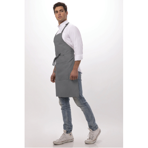 Bib Apron - Grey - F8-GRY - F8-GRY