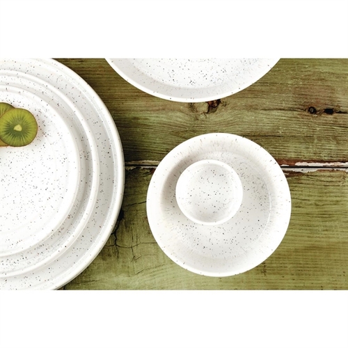 Olympia Cavolo White Speckle Flat Round Plate 270mm (Box of 4) - FD904