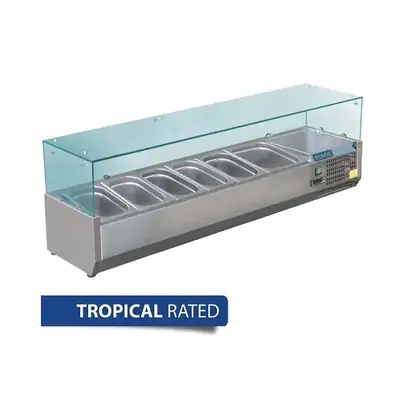 Polar GD876-A G-Series Countertop Prep Fridge 5x 1/3 GN & 1x 1/2 GN - GD876-A