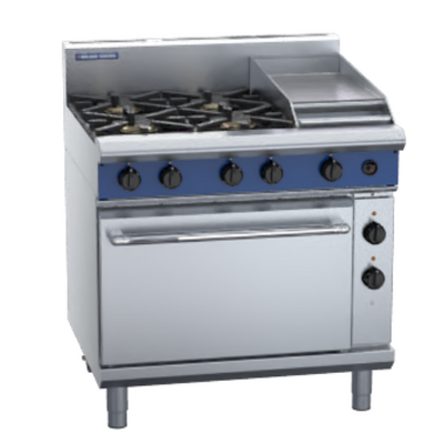 Blue Seal GE506C - 4 Burner Gas Cooktop + 300mm Griddle with Electric Static Oven - GE506C