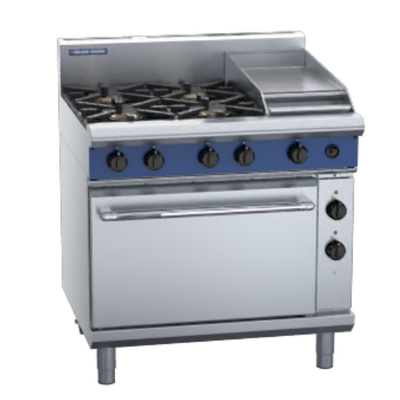 Blue Seal GE56C - 4 Burner Gas Cooktop + 300mm Griddle with Electric Convection Oven - GE56C