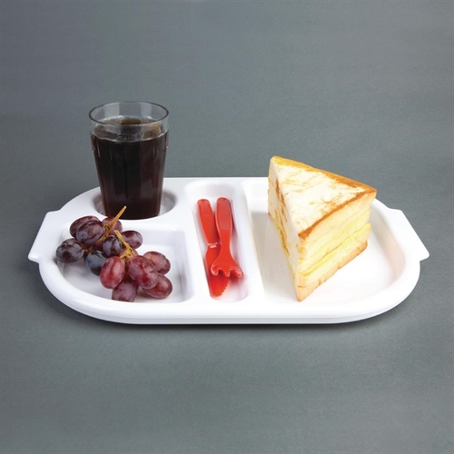 Olympia Kristallon Food Compartment Tray Small White (Pack of 10) - GF998