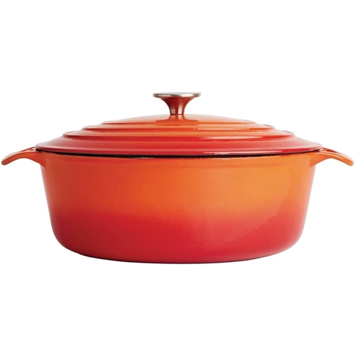 Vogue Oval Casserole Orange 5Ltr 110hx243wx295mm - GH311
