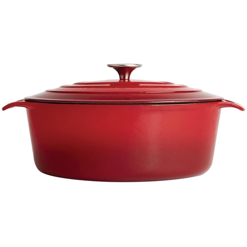 Vogue Oval Casserole Red 5Ltr 110x243x295mm - GH313
