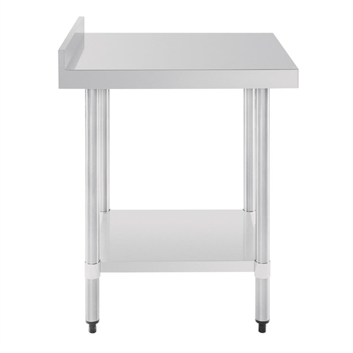 Vogue Stainless Steel Table with Splashback 600x700x900mm - GJ505