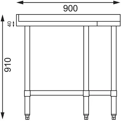 Vogue Stainless Steel Corner Table 700mm - GL278