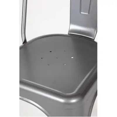 Bolero Gun Metal Grey Steel Bistro Side Chair (Pack of 4) - GL329