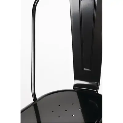 Bolero Black Steel Bistro Side Chair (Pack of 4) - GL331