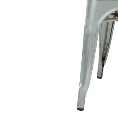 Bolero Galvanised Steel Dining Sidechairs with Wood Seat Pad ( Pack of 4 ) - GM642